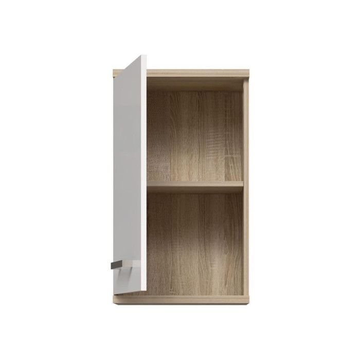 Wandschrank  Weiß/Sonoma-Eiche  1 Tür  Badezimmermöbel  68,8 x 29 x 40,2 cm