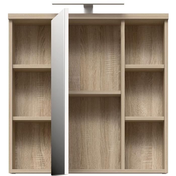 Wandschrank  Sonoma-Eiche  1 Tür mit Spiegel  Badezimmermöbel  68,6 x 20 x 68,1 cm