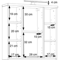 Wandschrank  Sonoma-Eiche  1 Tür mit Spiegel  Badezimmermöbel  68,6 x 20 x 68,1 cm