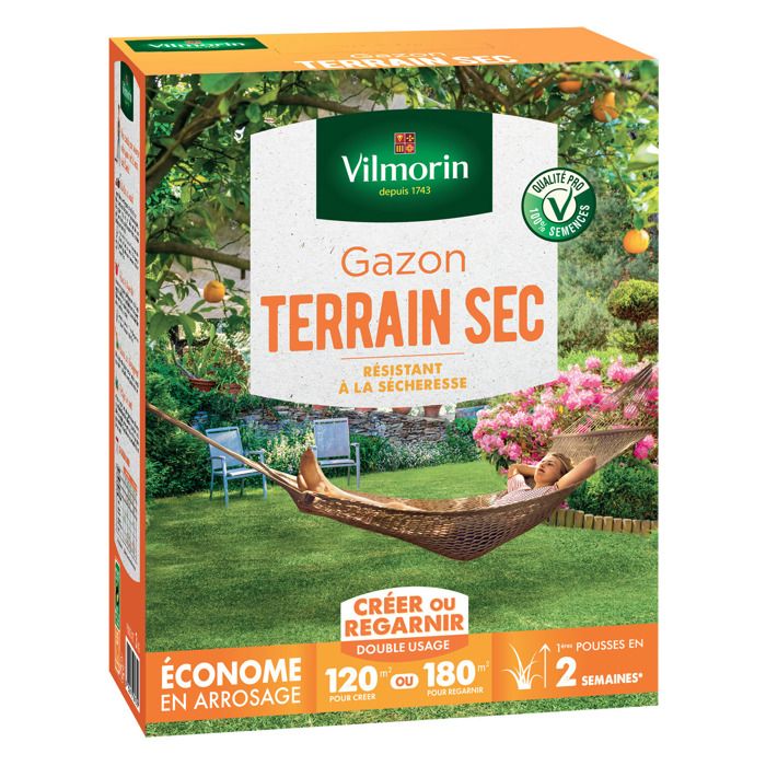 VILMORIN Winterharte Grassamen für trockenes Land - 3 kg