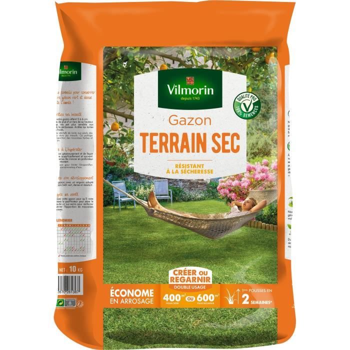 VILMORIN Winterharte Grassamen für trockenes Land - 10 kg