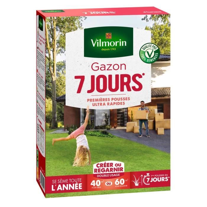 VILMORIN Grassamen - 7 Tage - 1KG Box - Ultraschnelle erste Triebe