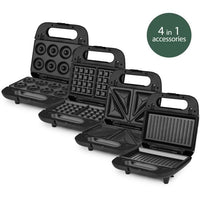 WEASY JOY600 - 4 in 1 sandwich maker - 4 interchangeable plates - 750W - Pilot light - Non-stick coa