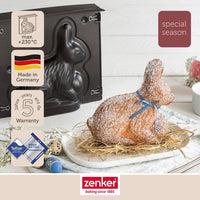 2er Set 3D-Kuchenformen - ZENKER - Osterhasenform - 600 ml -