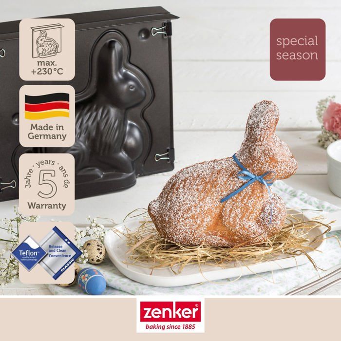 2er Set 3D-Kuchenformen - ZENKER - Osterhasenform - 600 ml -