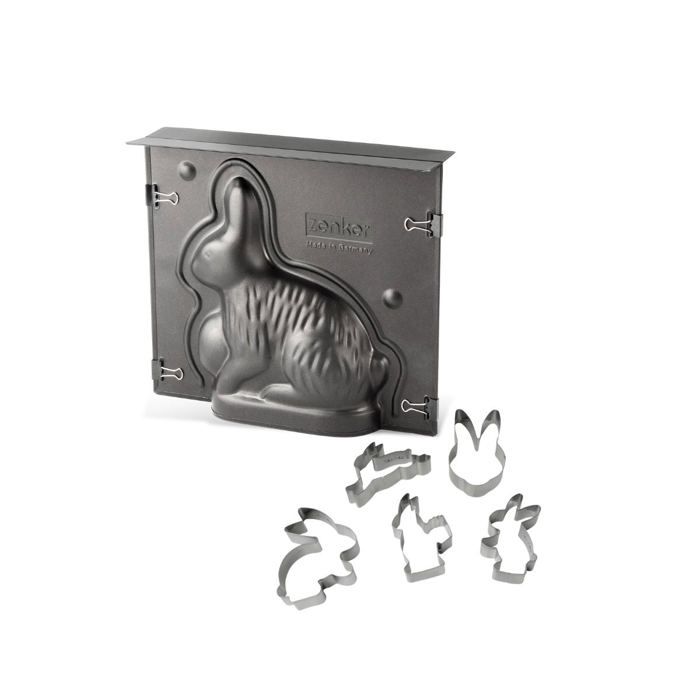 3D-Osterhasen-Formenset und 5 Hasen-Ausstechformen - ZENKER
