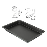 ZENKER Backblech und 7 Weihnachts-Ausstechformen aus Edelstahl  42 x 29 cm