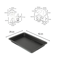 ZENKER Backblech und 7 Weihnachts-Ausstechformen aus Edelstahl  42 x 29 cm