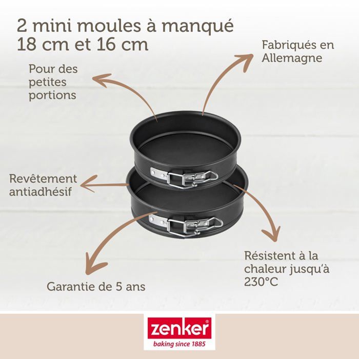 2er Set Mini-Springformen - ZENKER - Special Mini - 16 und 18 cm