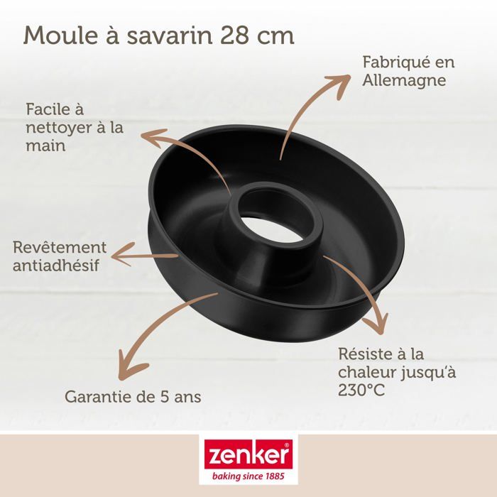 Set Kuchenformen und Savarinformen - ZENKER - Schwarz Metallic - 30,5 x 11,5 cm und 28 cm