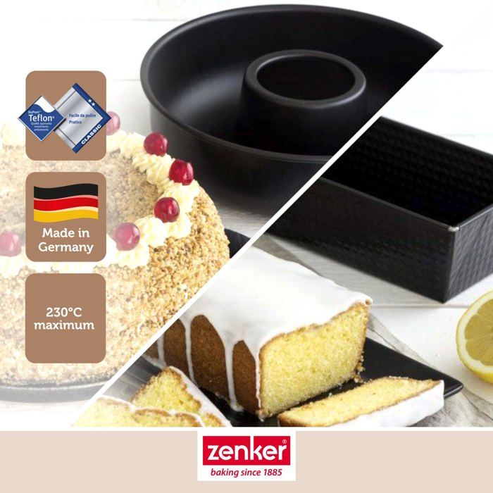 Set Kuchenformen und Savarinformen - ZENKER - Schwarz Metallic - 30,5 x 11,5 cm und 28 cm
