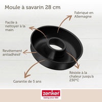 Kouglofform und Savarinform - ZENKER - Schwarz Metallic - 25 und 28 cm