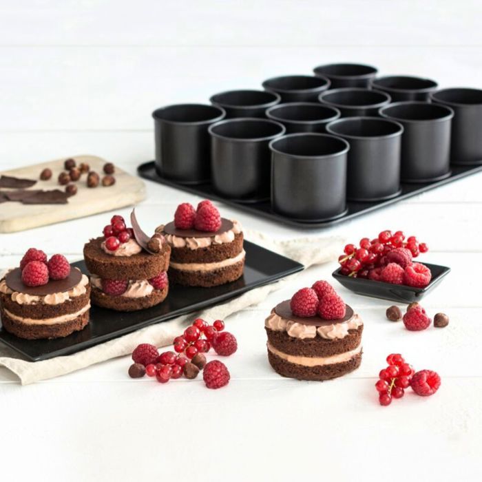 ZENKER Mini-Kuchenbackblech und Zuckergussspatel  Schwarz Metallic