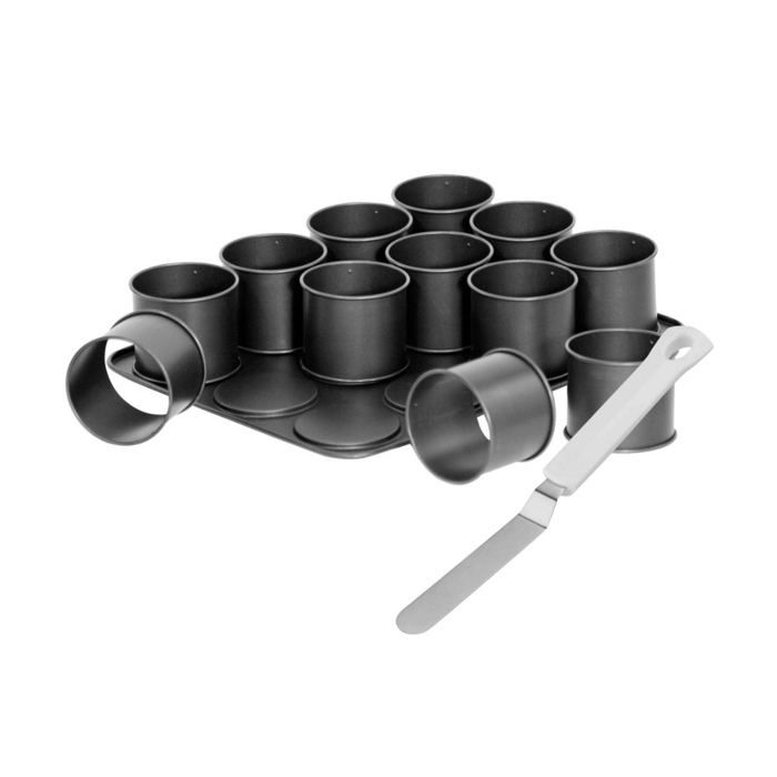 ZENKER Mini-Kuchenbackblech und Zuckergussspatel  Schwarz Metallic