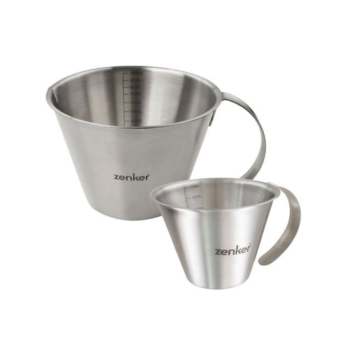 Set mit 2 Messbechern - ZENKER - Edelstahl - 250 ml und 1 Liter