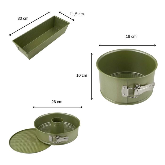 3er-Set Kuchenformen  ZENKER  Green Vision  18 bis 30 cm