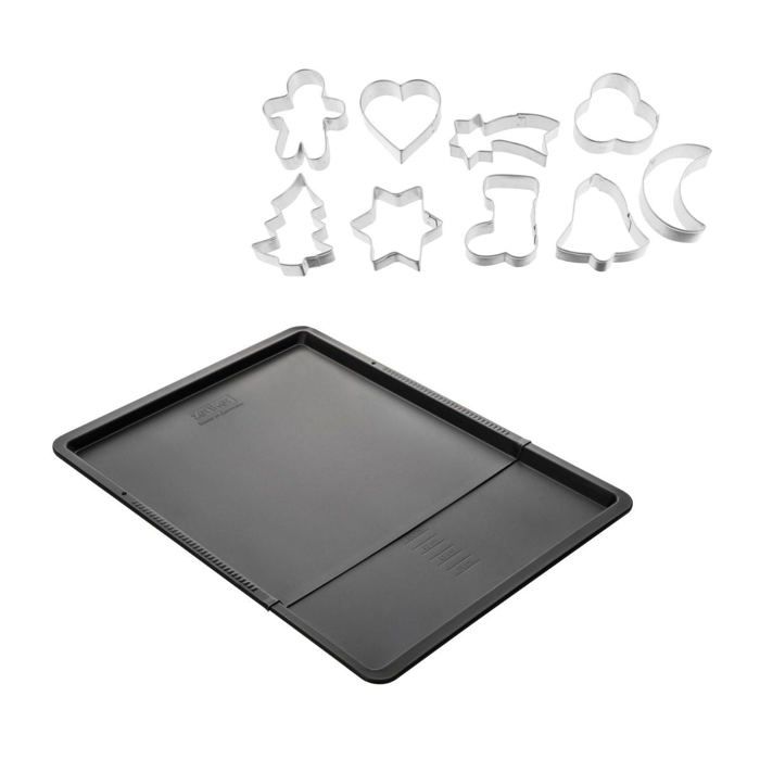Set mit ausziehbarem Backblech und 9 Ausstechformen auf Hänger - ZENKER