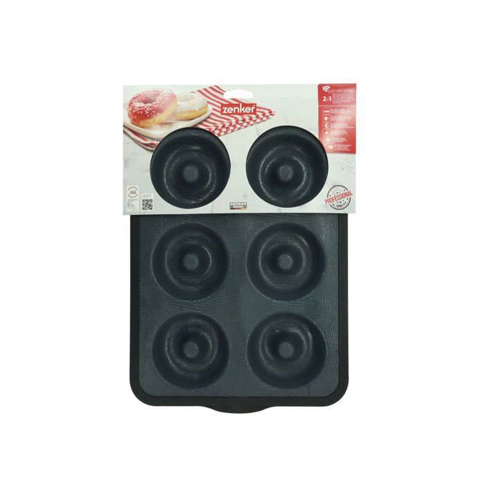 6-Donut-Form  ZENKER  36 x 26 cm  Fiberglas-Silikon  Schwarz
