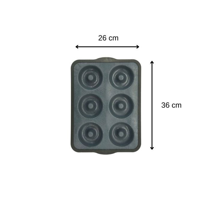 6-Donut-Form  ZENKER  36 x 26 cm  Fiberglas-Silikon  Schwarz
