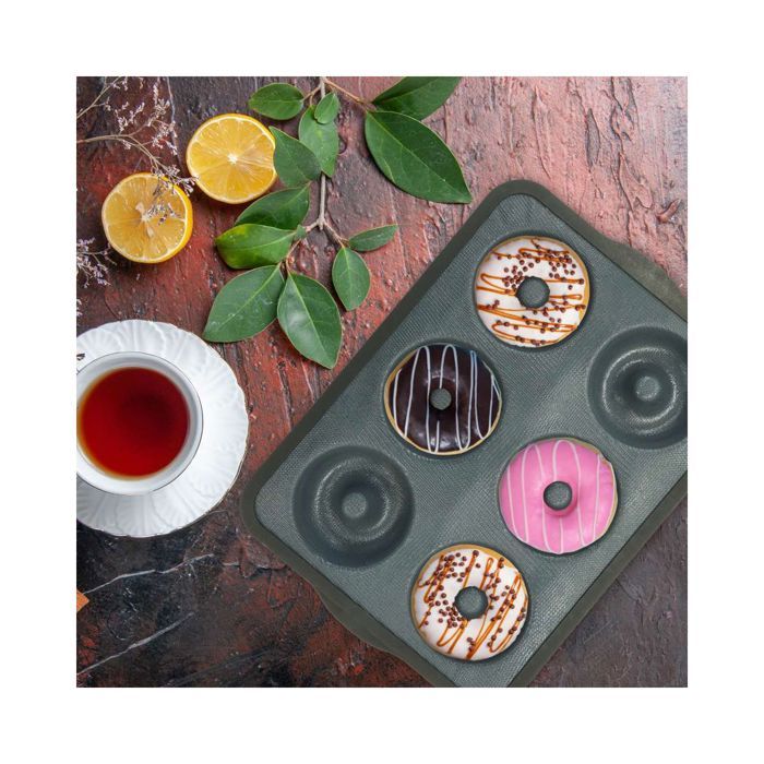 6-Donut-Form  ZENKER  36 x 26 cm  Fiberglas-Silikon  Schwarz